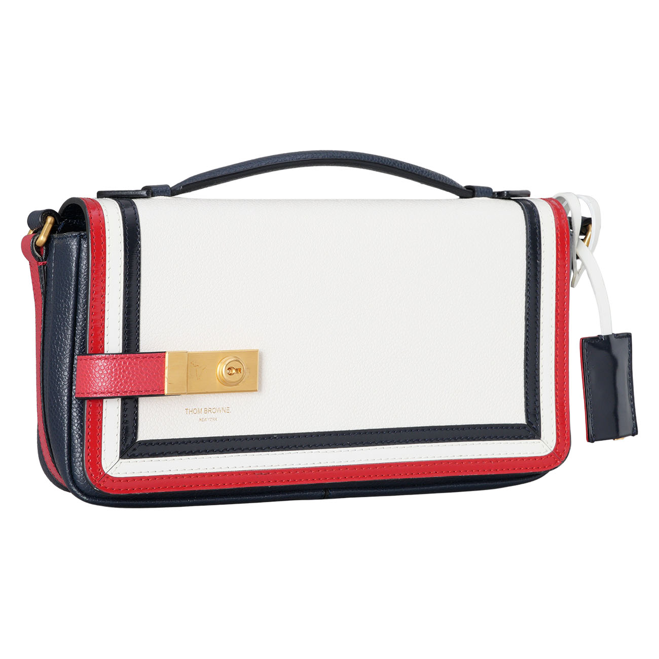 THOM BROWNE(USED)톰브라운 페블 그레인 레더 플랩 크로스백